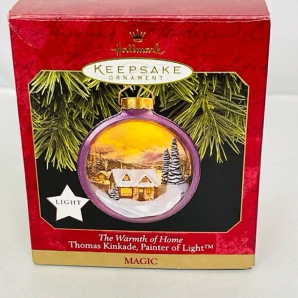HALLMARK KEEPSAKE ORNAMENT THOMAS KINKADE MAGIC LIGHT "THE WARMTH OF HOME" 1997 - Picture 8 of 9
